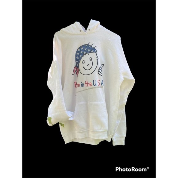 90’s Born In the USA  Freeze New York  Hoodie Size XXL Red White Blue Unisex - Picture 3 of 6